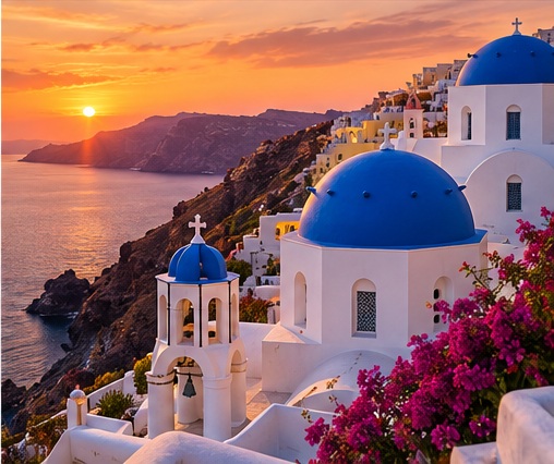 Santorini Greece inspiration for THATOS luxury automotive fragrance